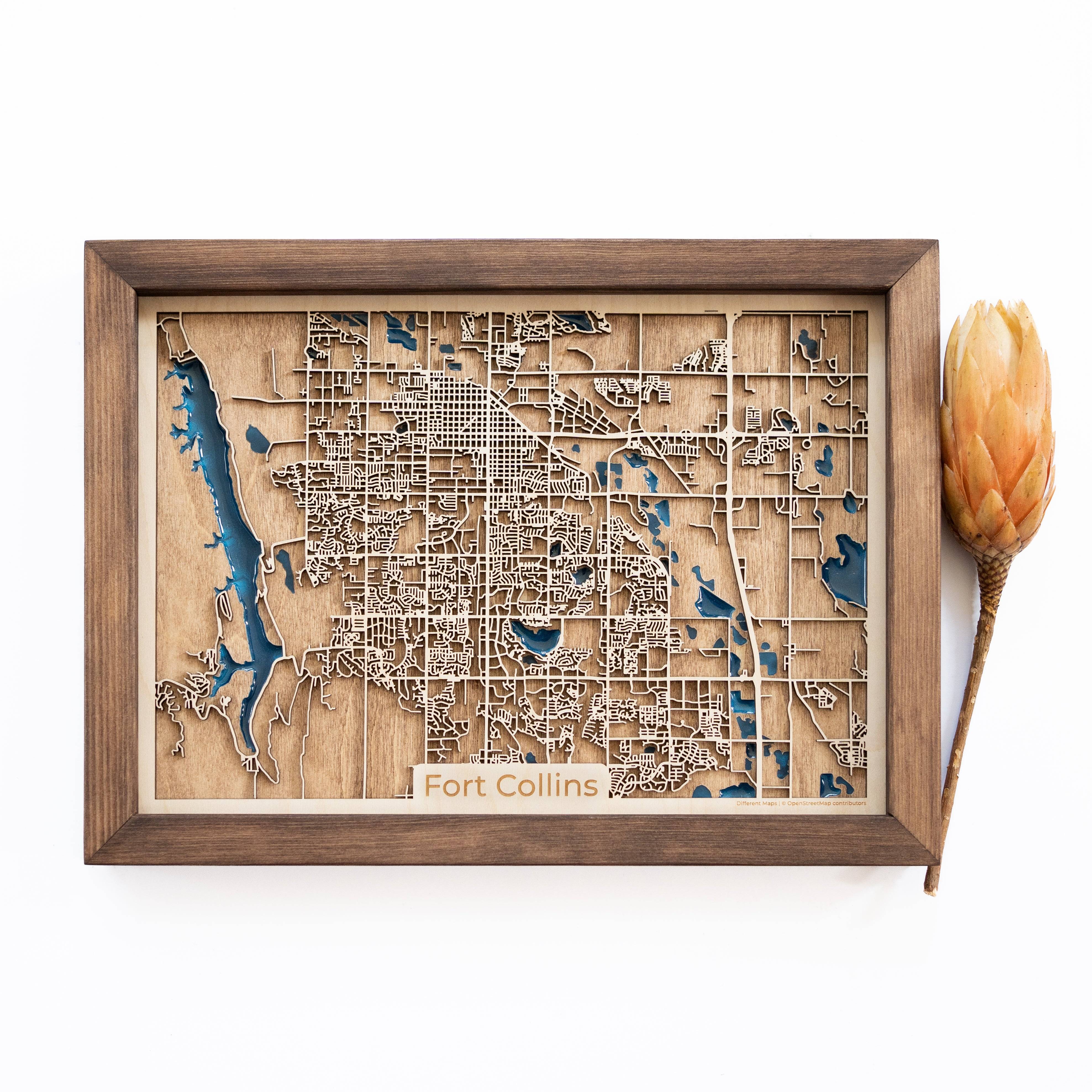 Fort Collins Wood Map