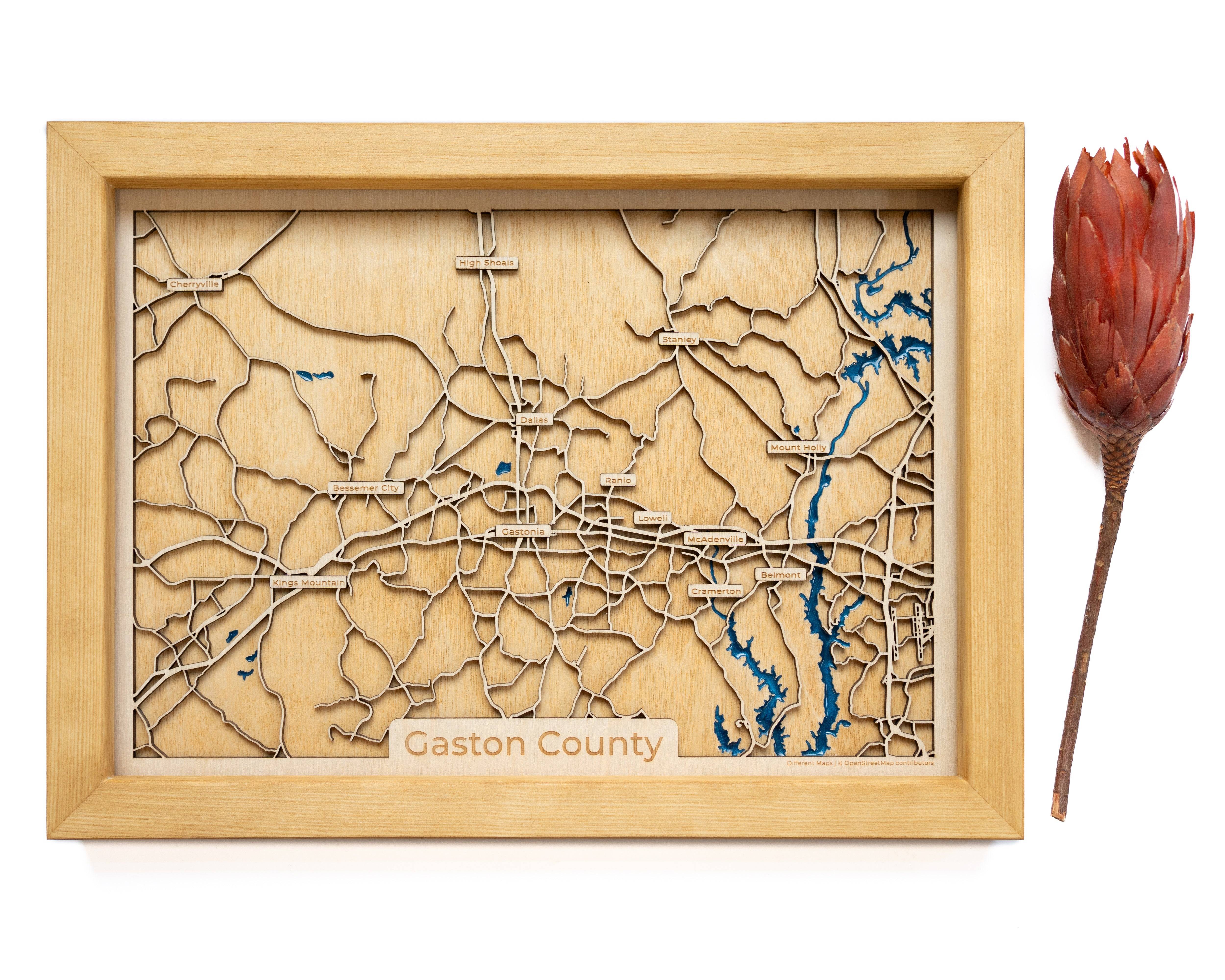 Gaston County NC Wood Map