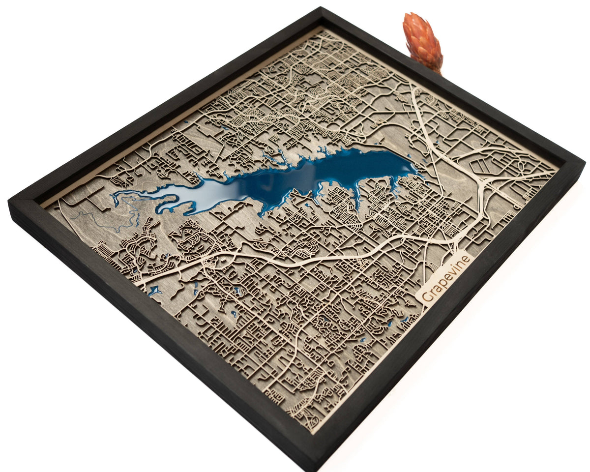 Grapevine Themed Gift | Exclusively Designed Map | Wood Art