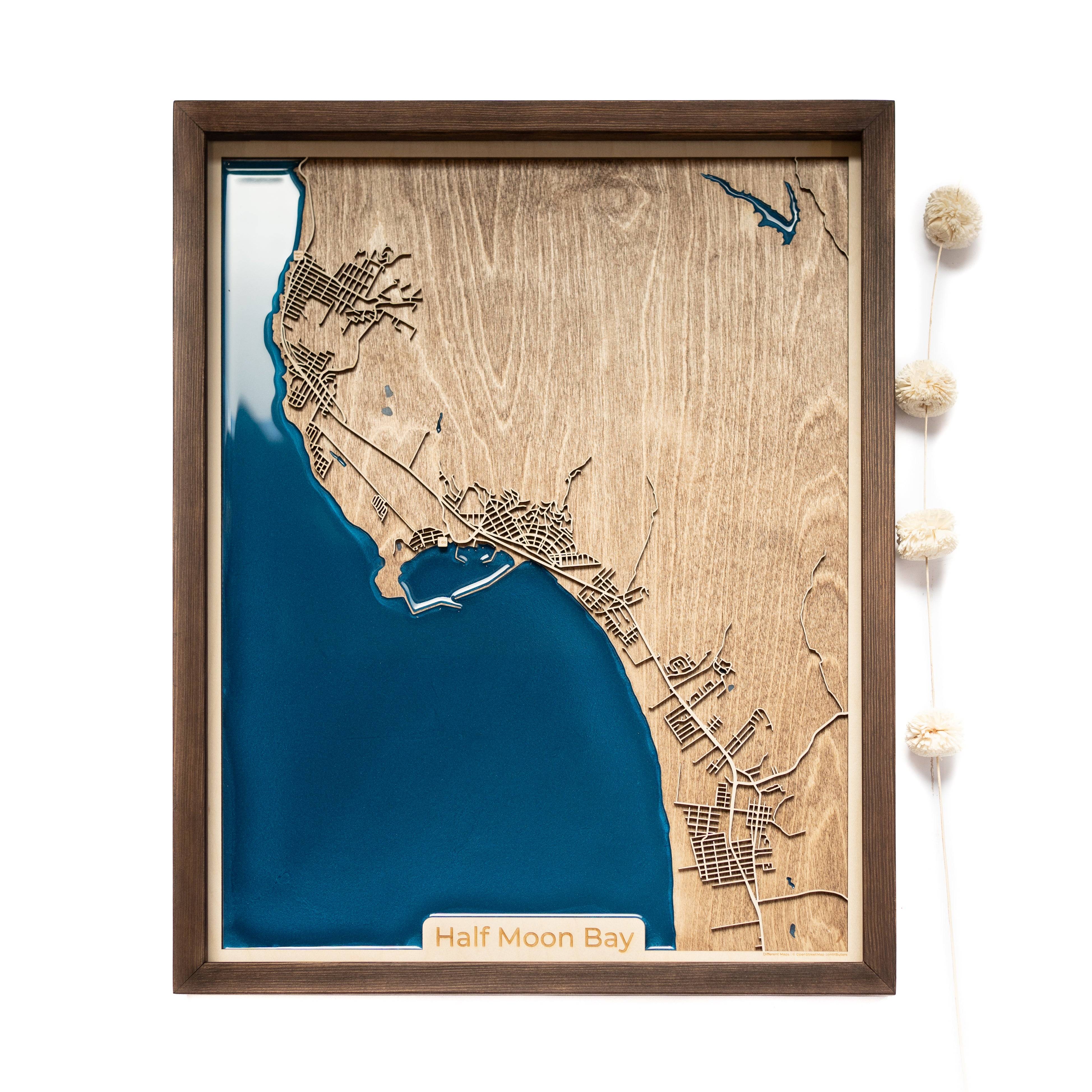 Half Moon Bay Wood Map