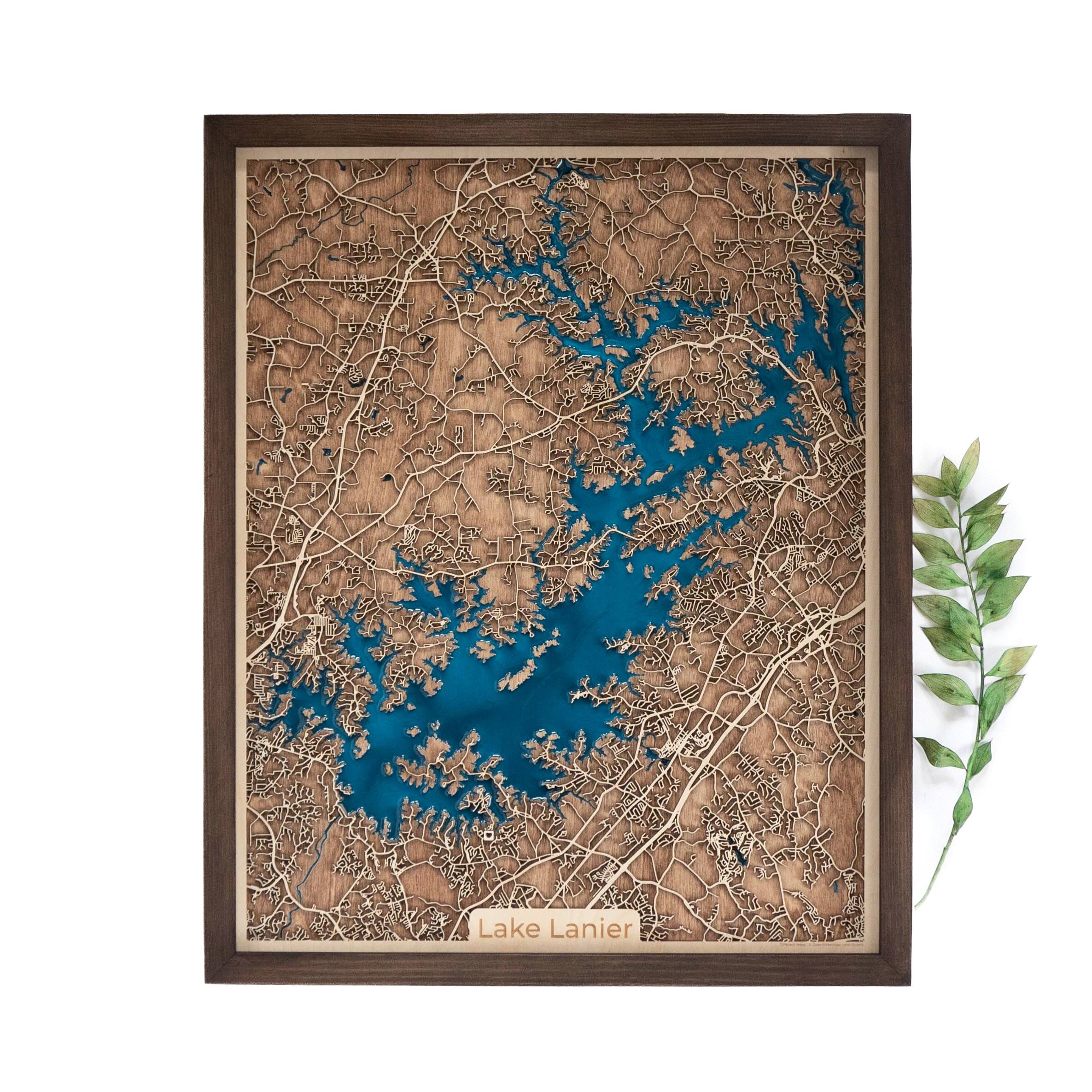 Lake Lanier GA Wood Map