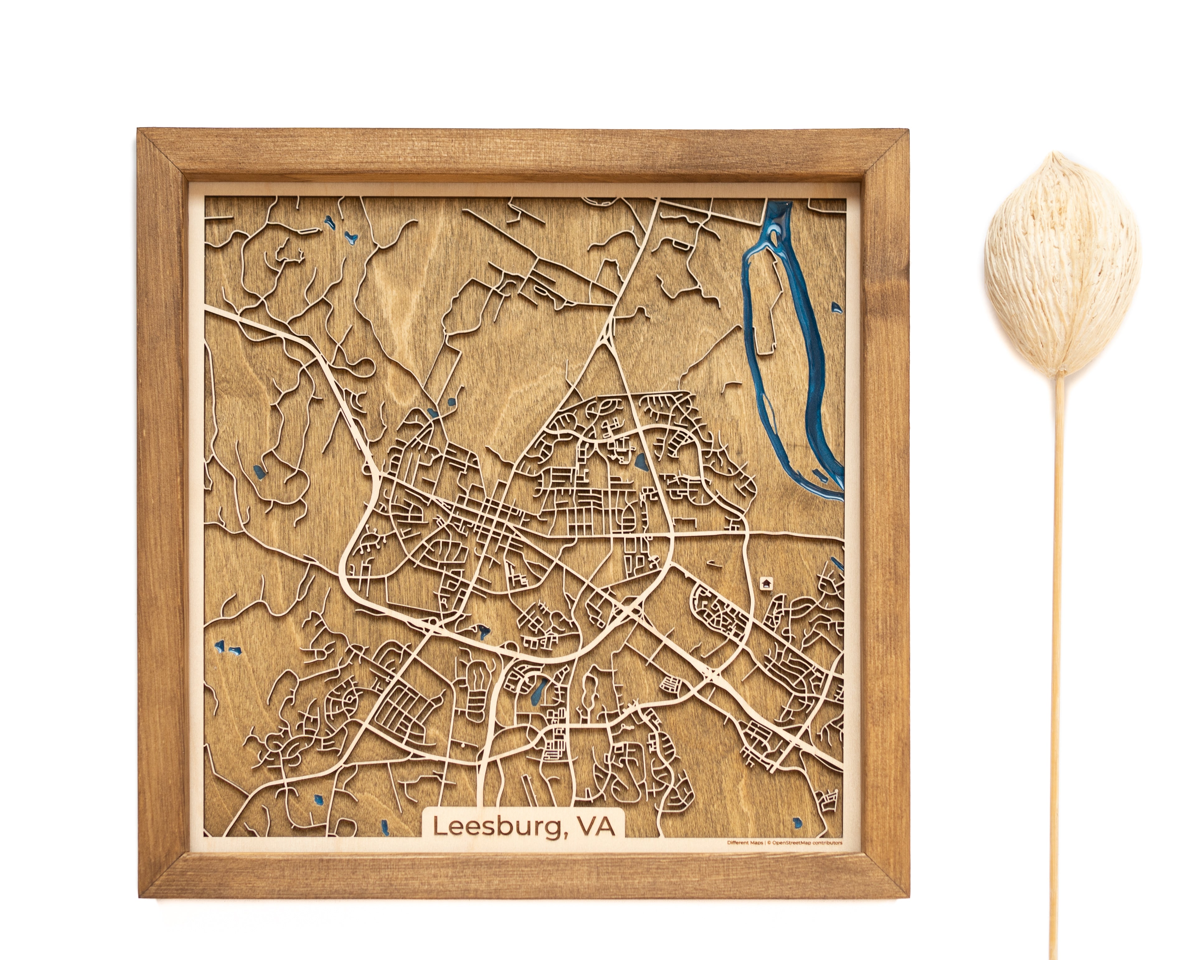 Leesburg Custom Wood Map