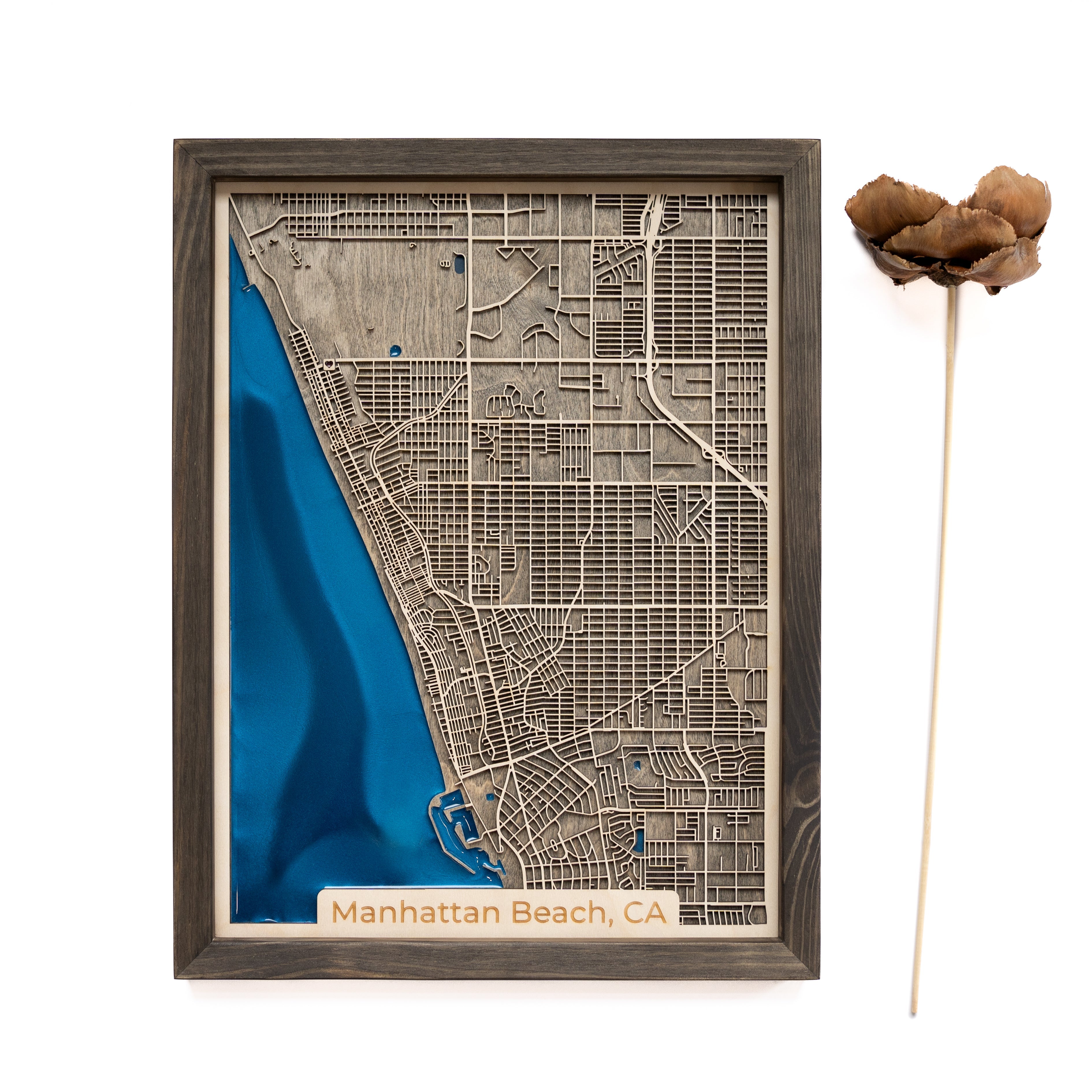 Manhattan Beach Wood Map