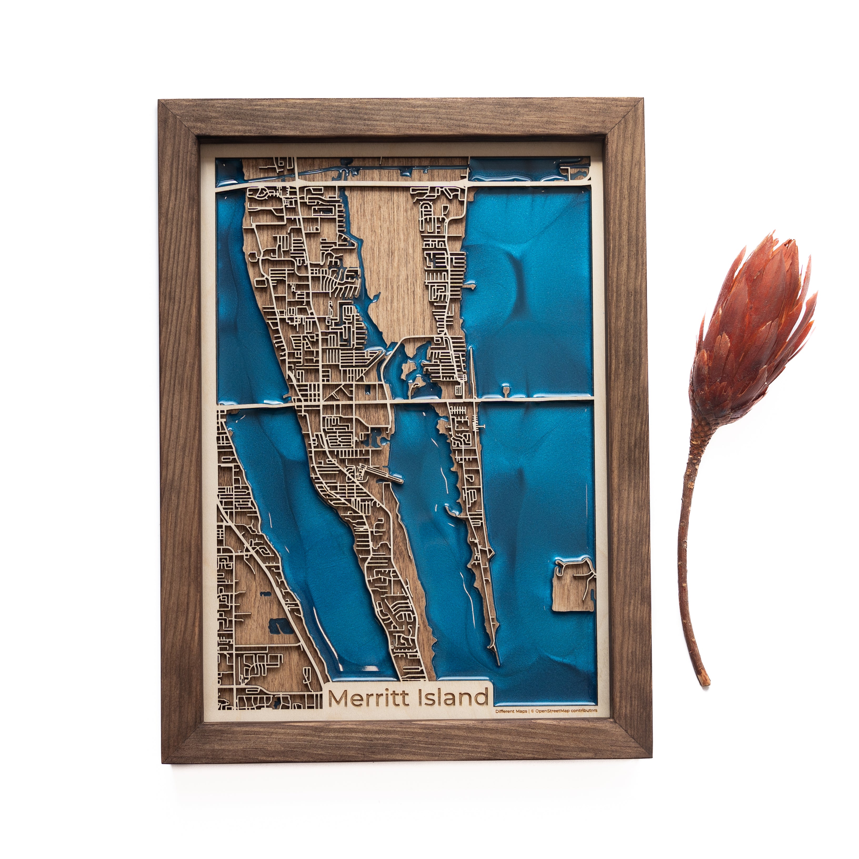 Merritt Island FLWooden Map 