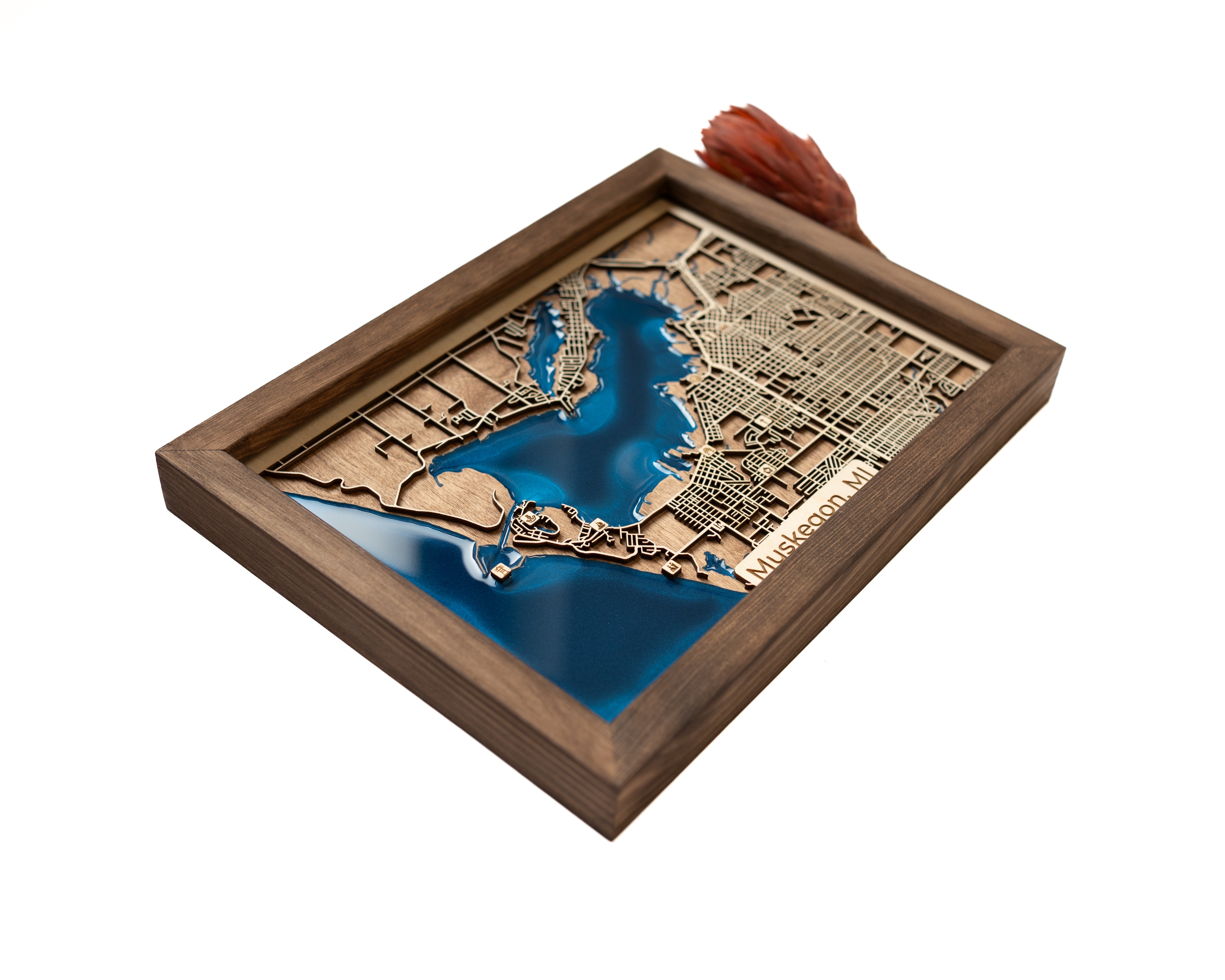 Muskegon Wooden Custom Map