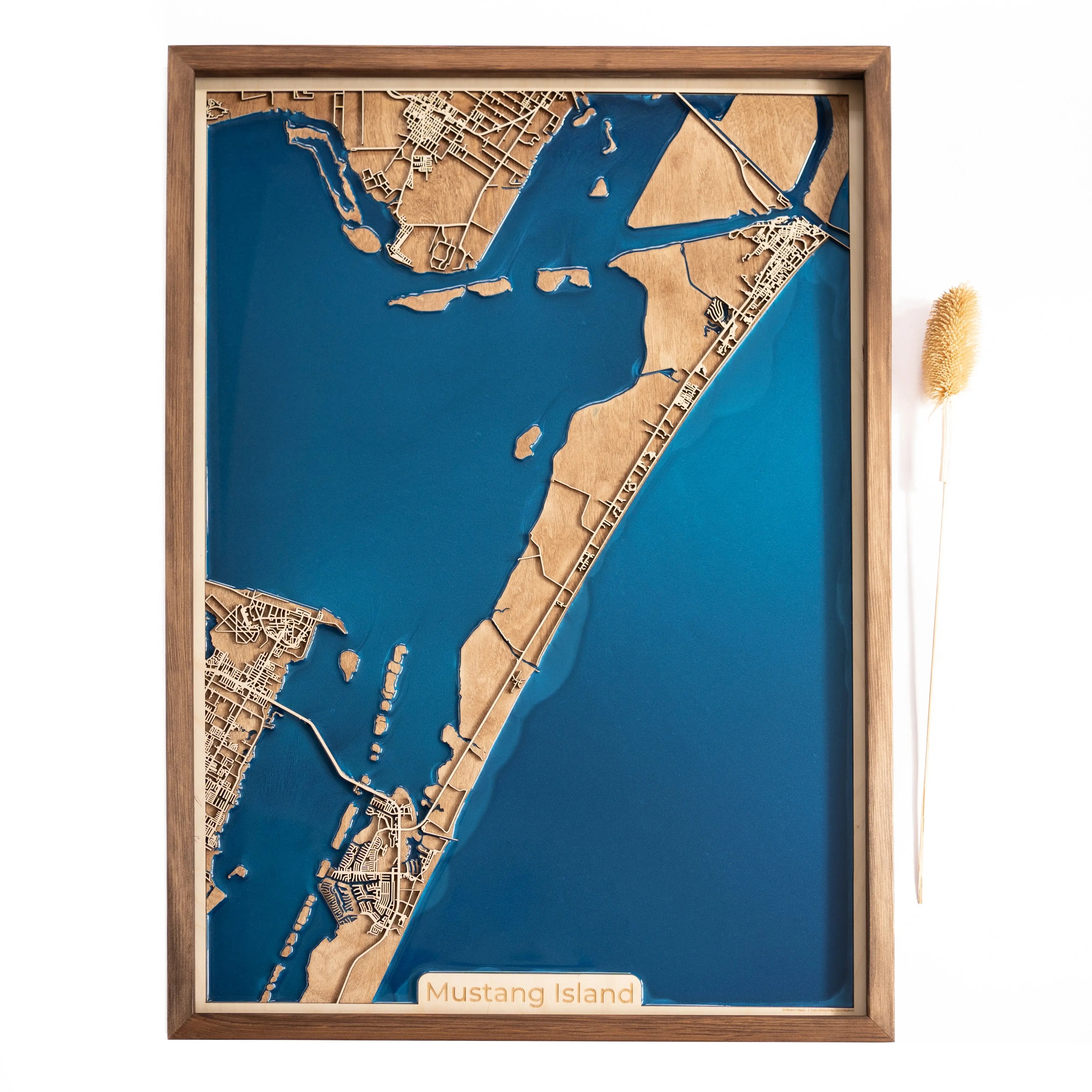 Mustang Island Wood Map