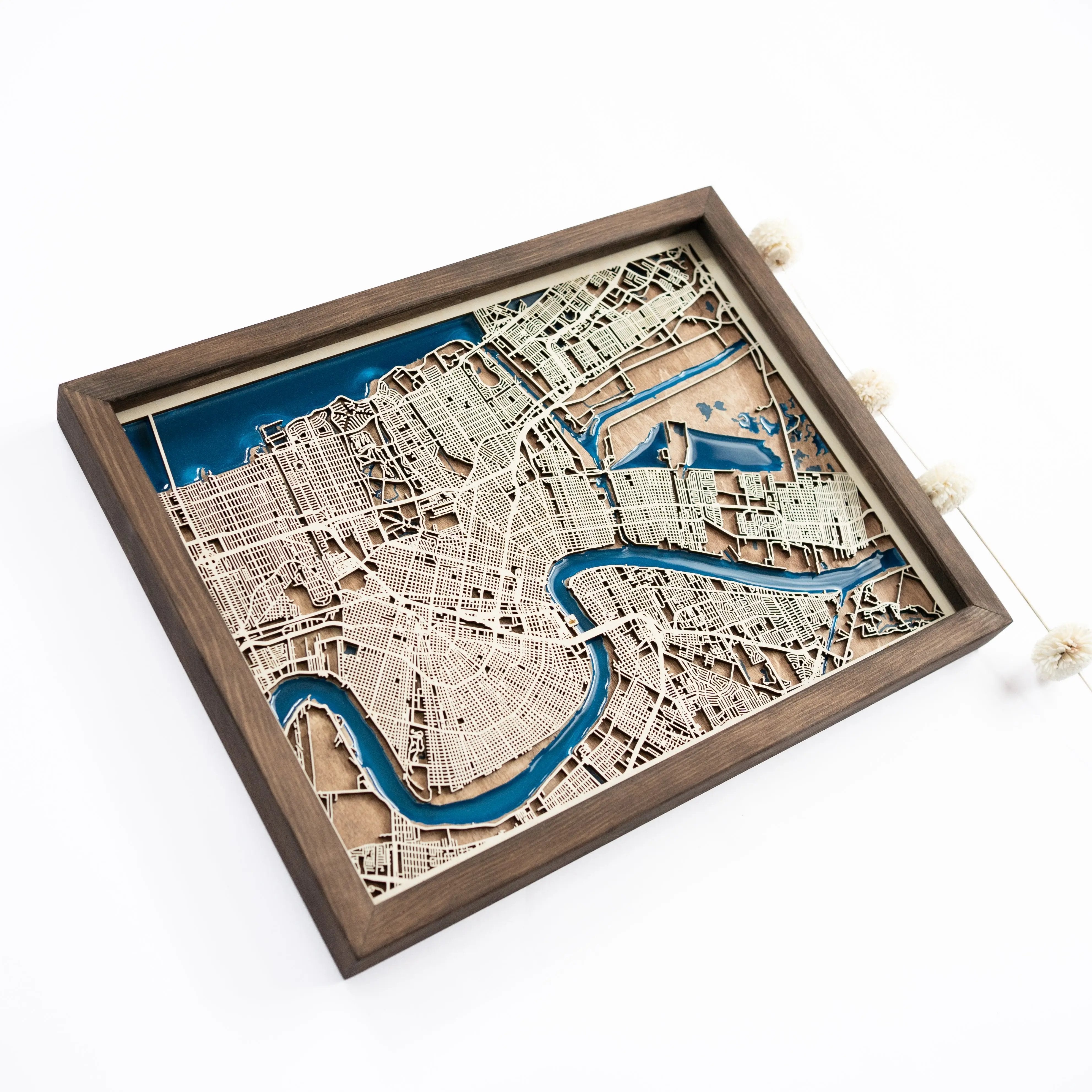 New Orleans Wood Map 