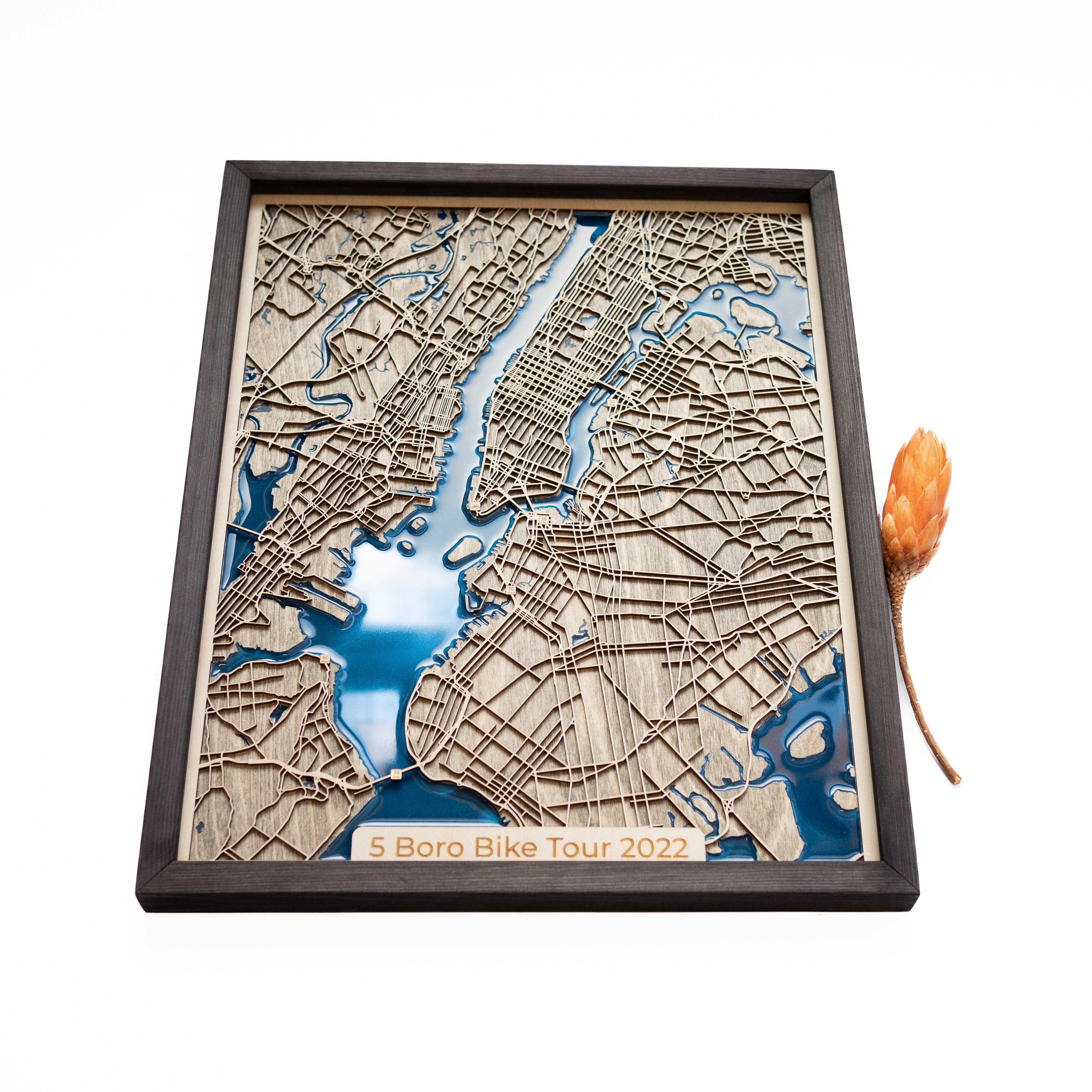 Marathon Gift Wood Map