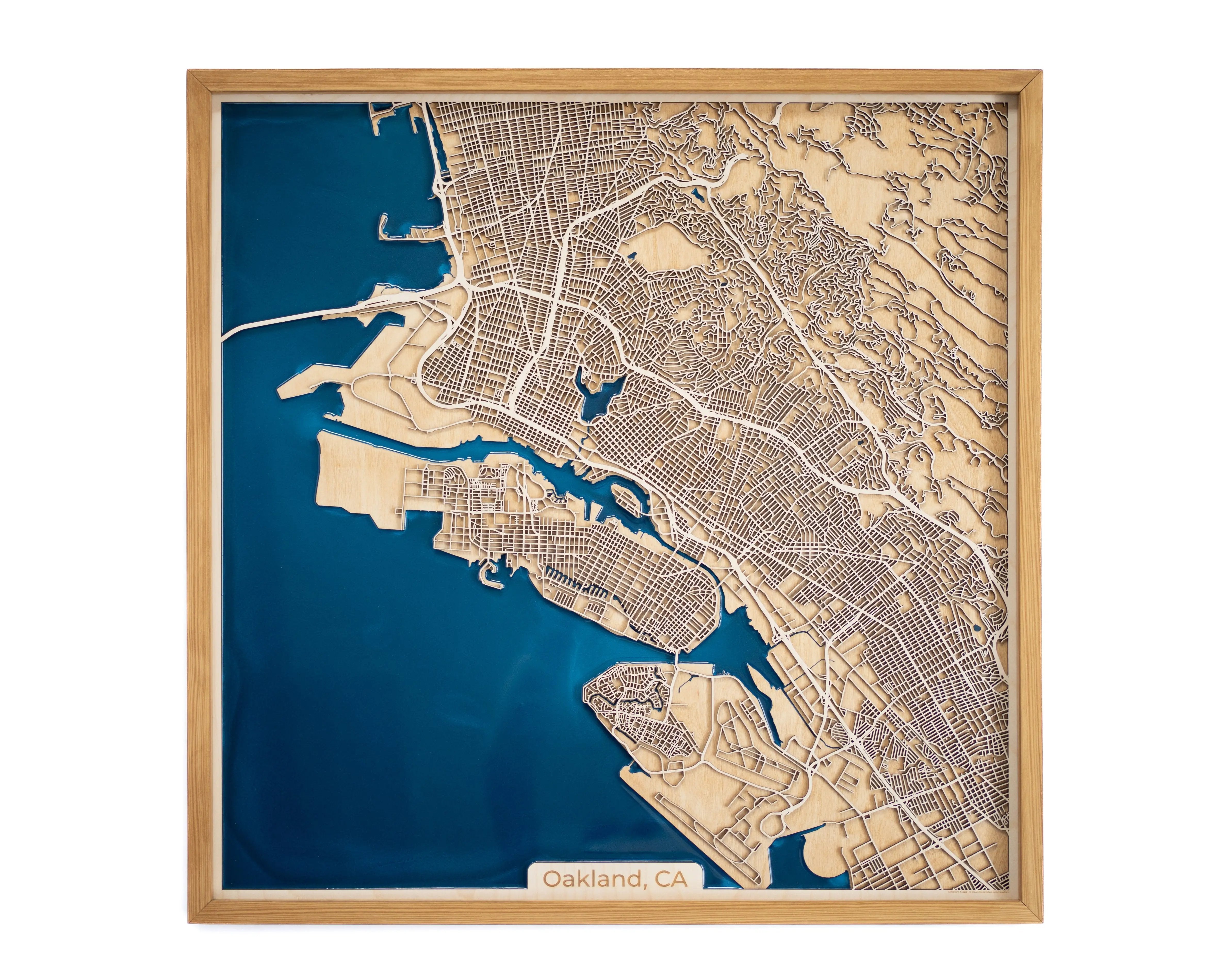 Oakland Wooden Map — WoodScape Maps - 3D Wood Maps