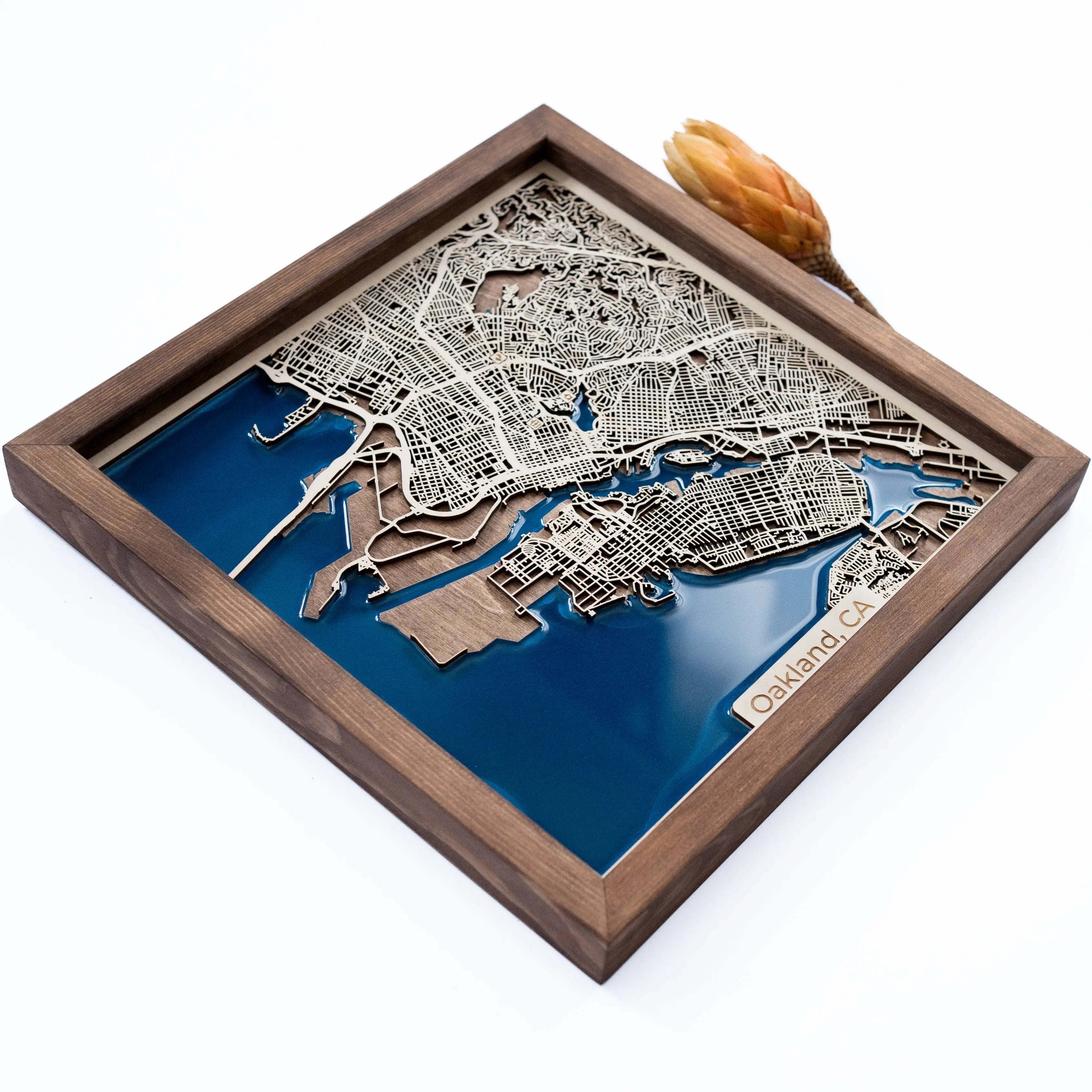 Oakland Wooden Map — WoodScape Maps - 3D Wood Maps