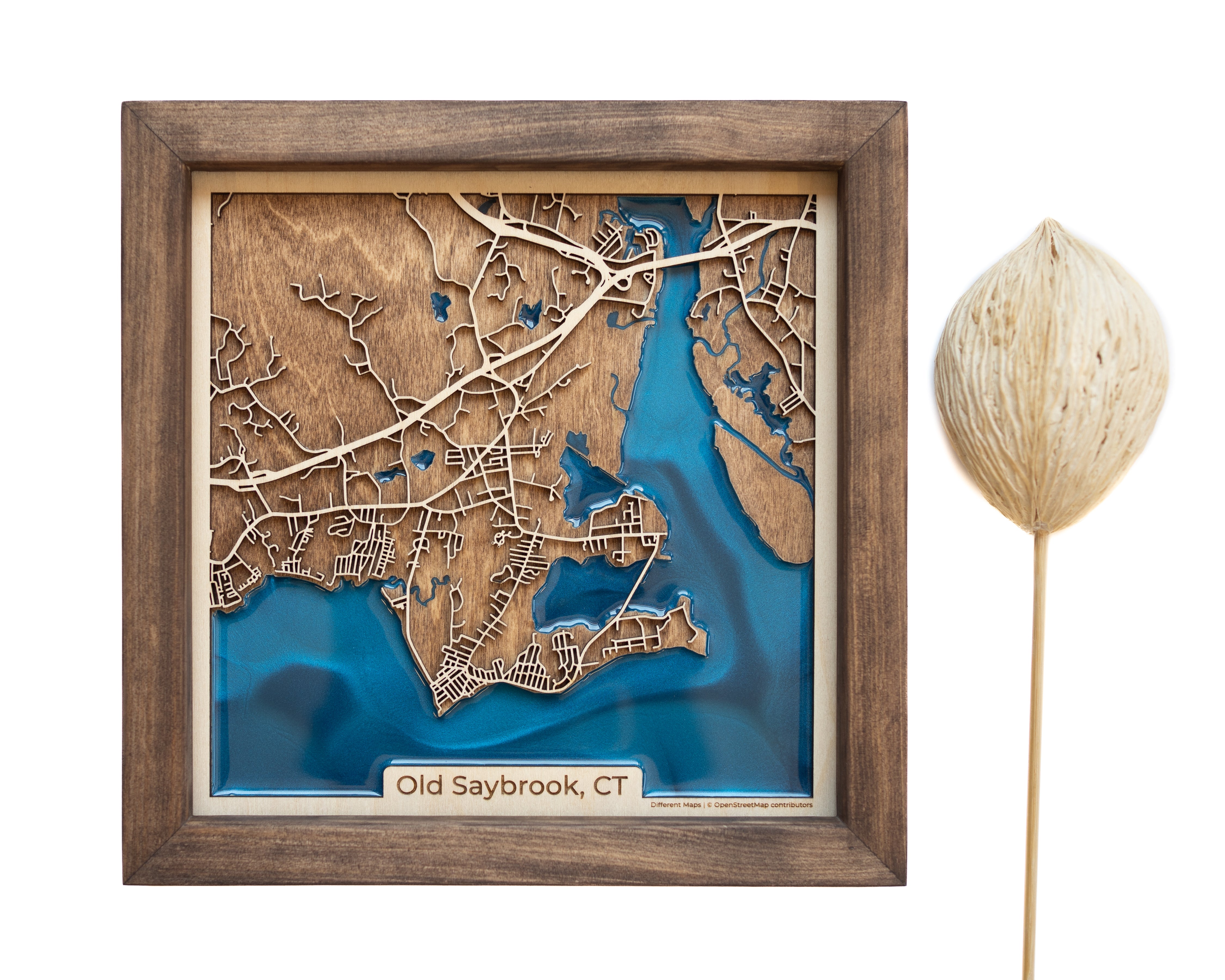 Old Saybrook CT Wooden Map