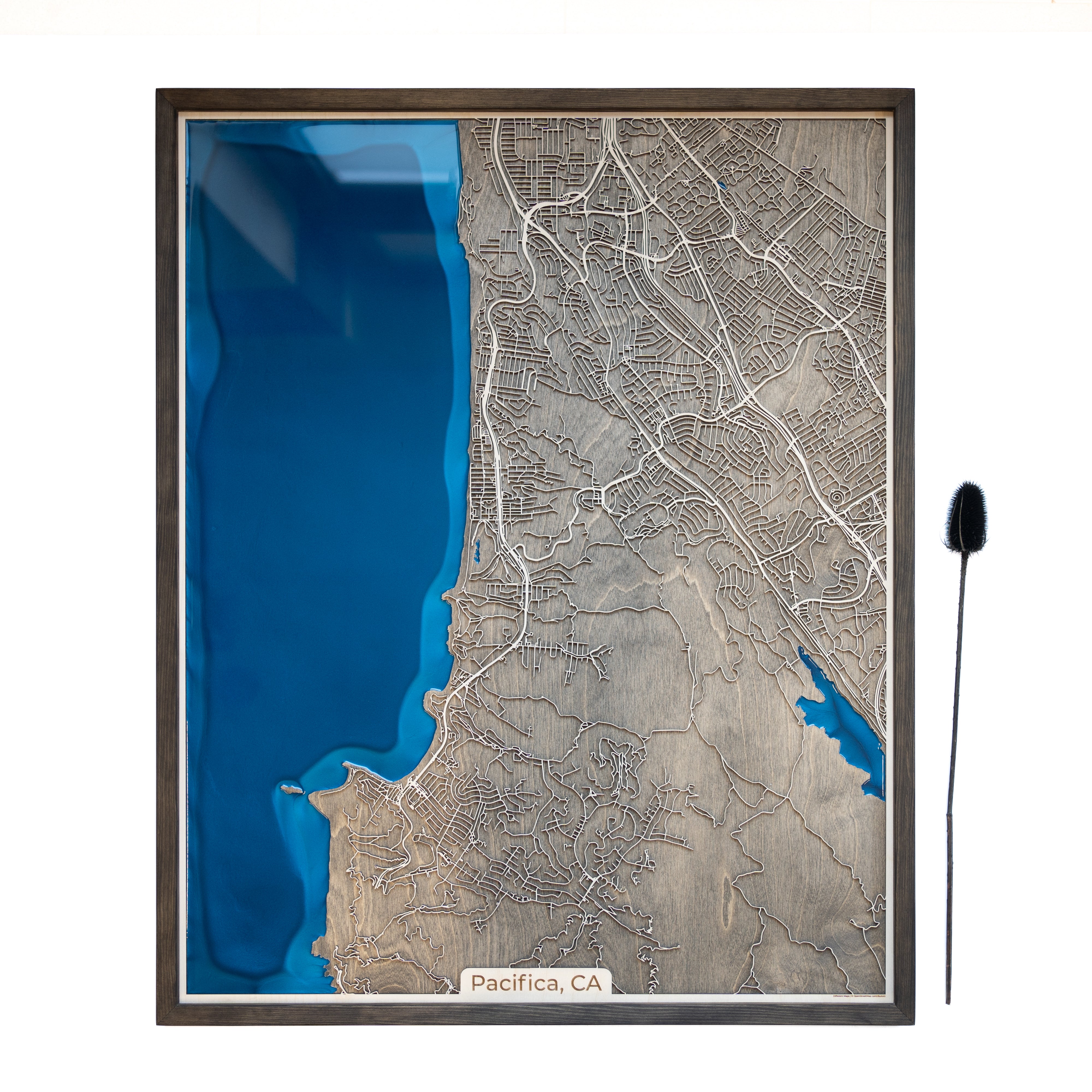 Pacifica California Wood Map