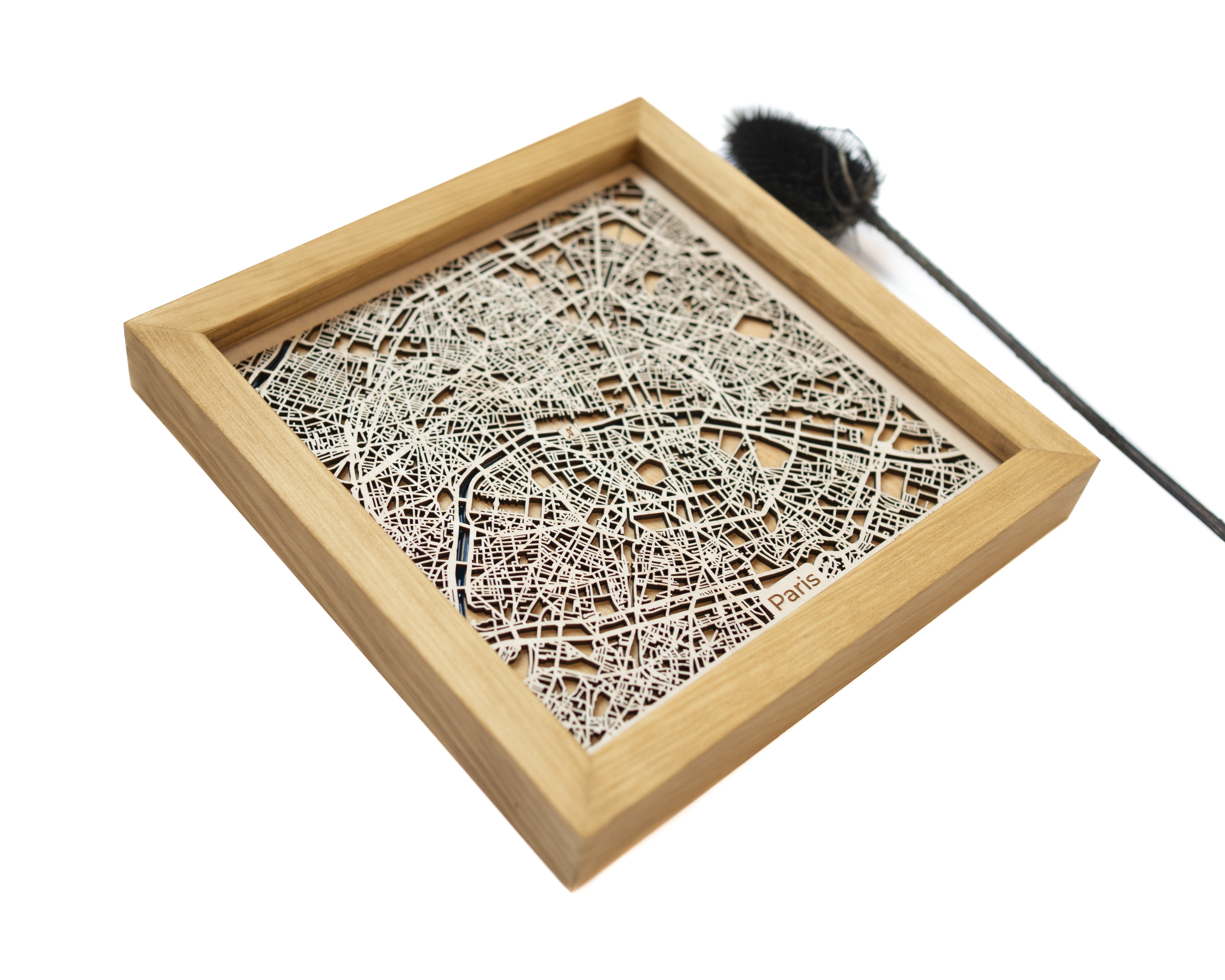 Paris France Wood Map