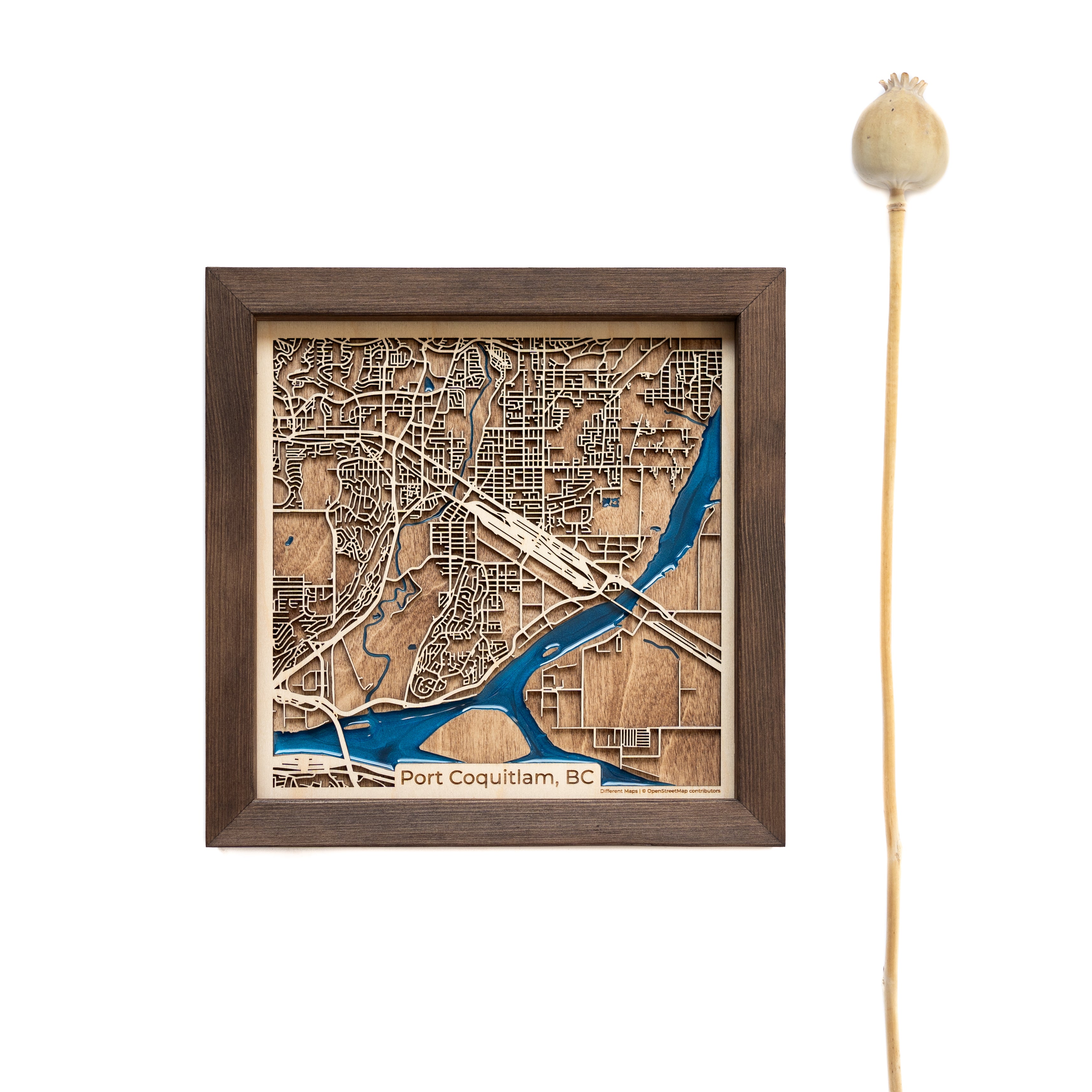 Port Coquitlam BC wood Map