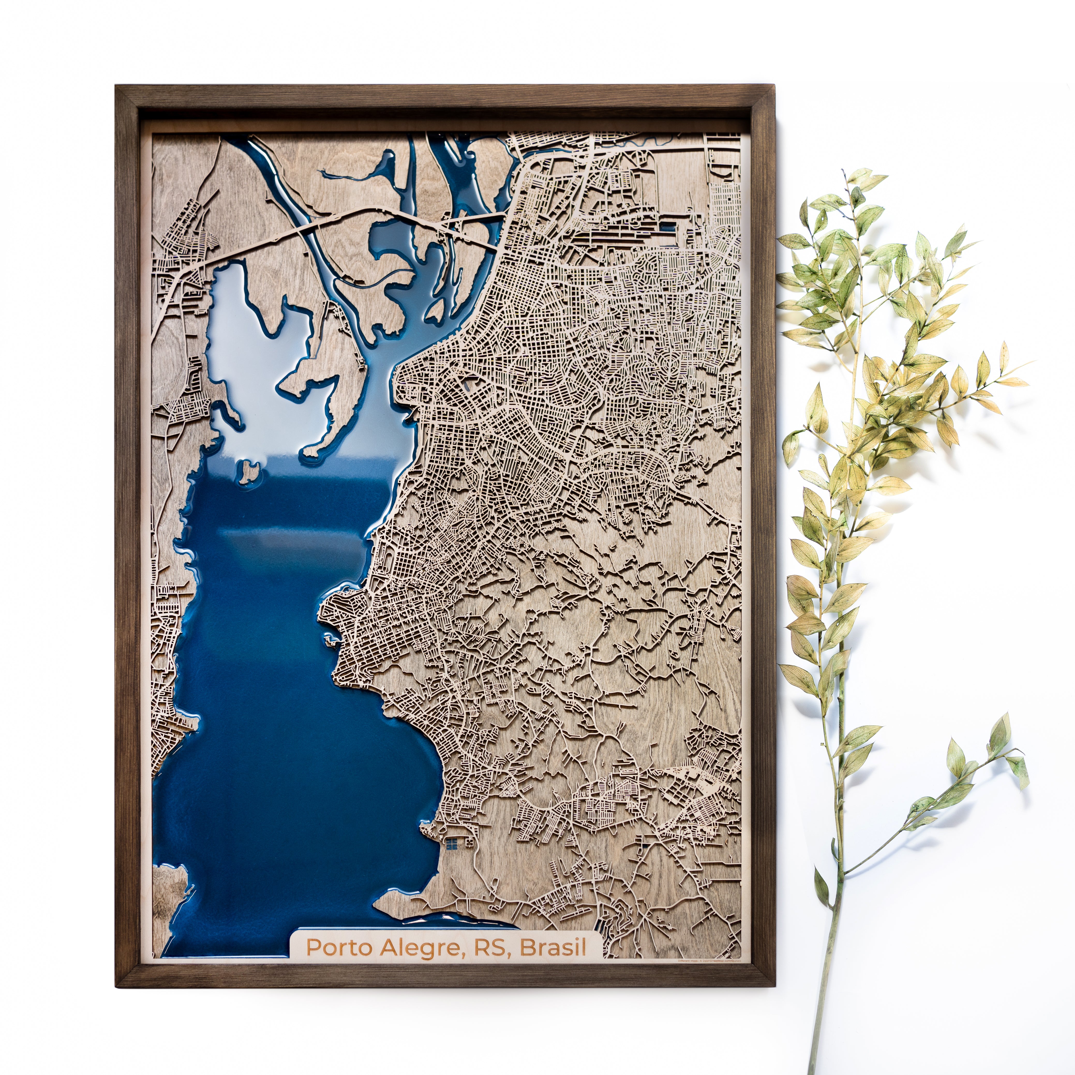 Five Year Anniversary Gift Map | Wood and Epoxy