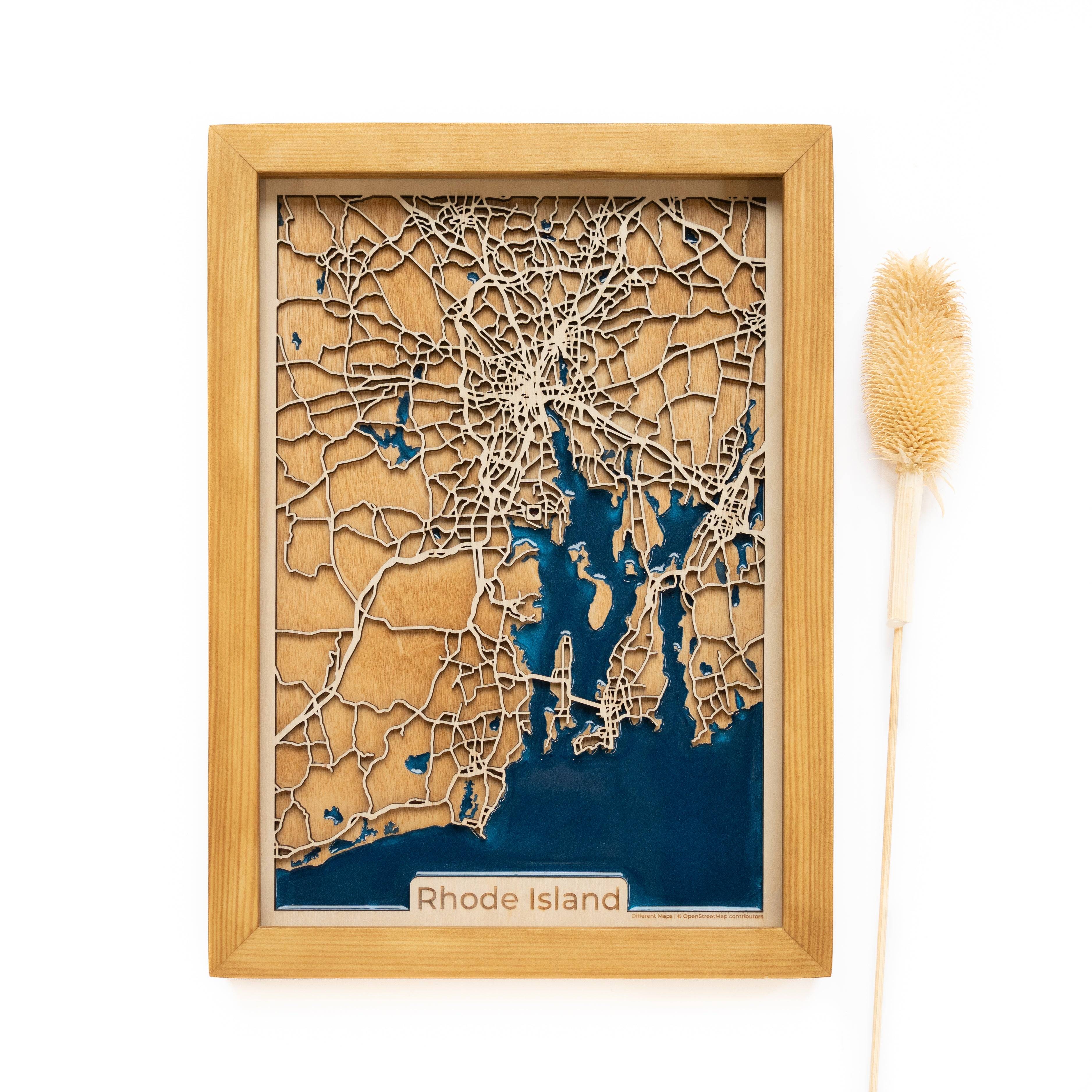 Rhode Island Wood Map 