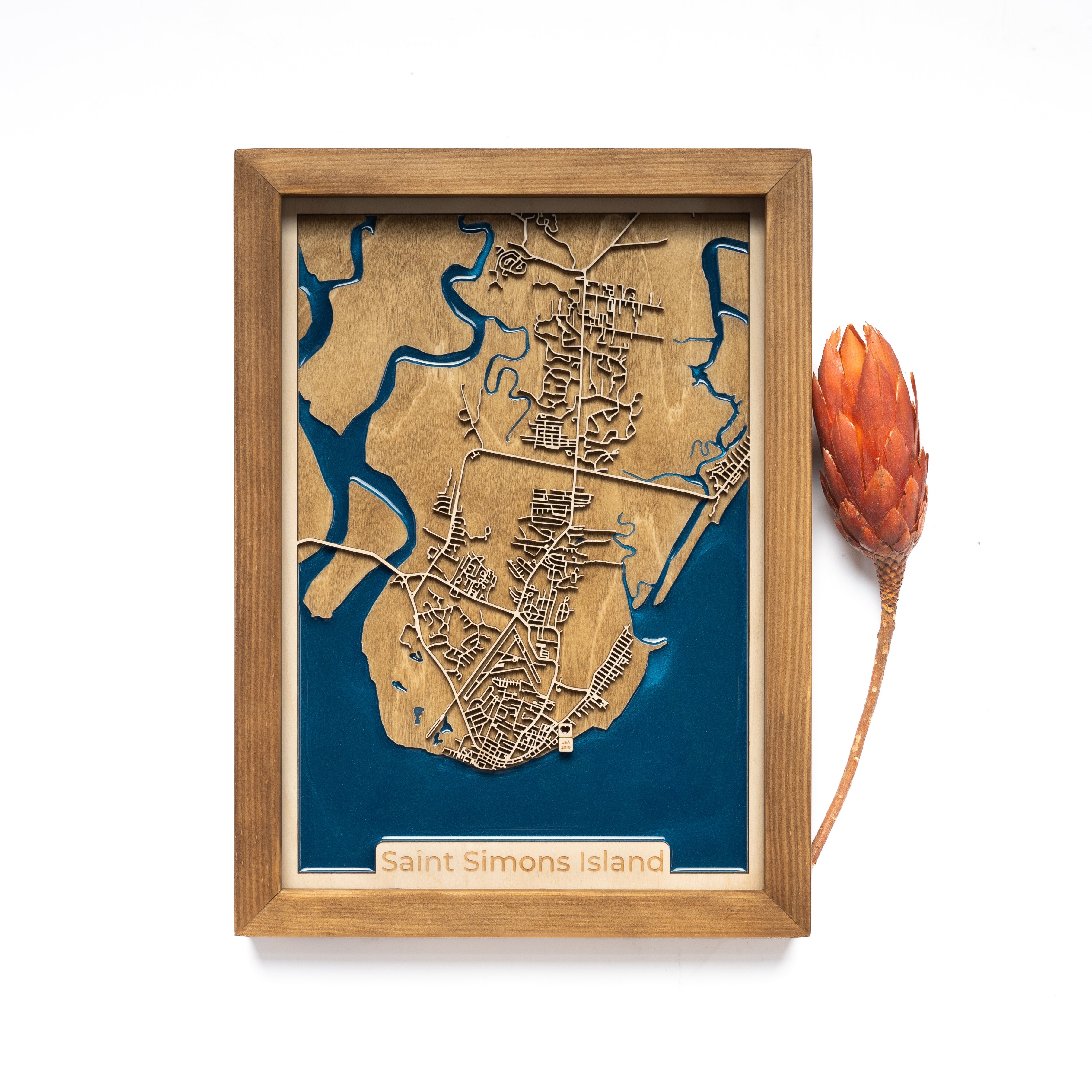 St. Simons Island Wood Map