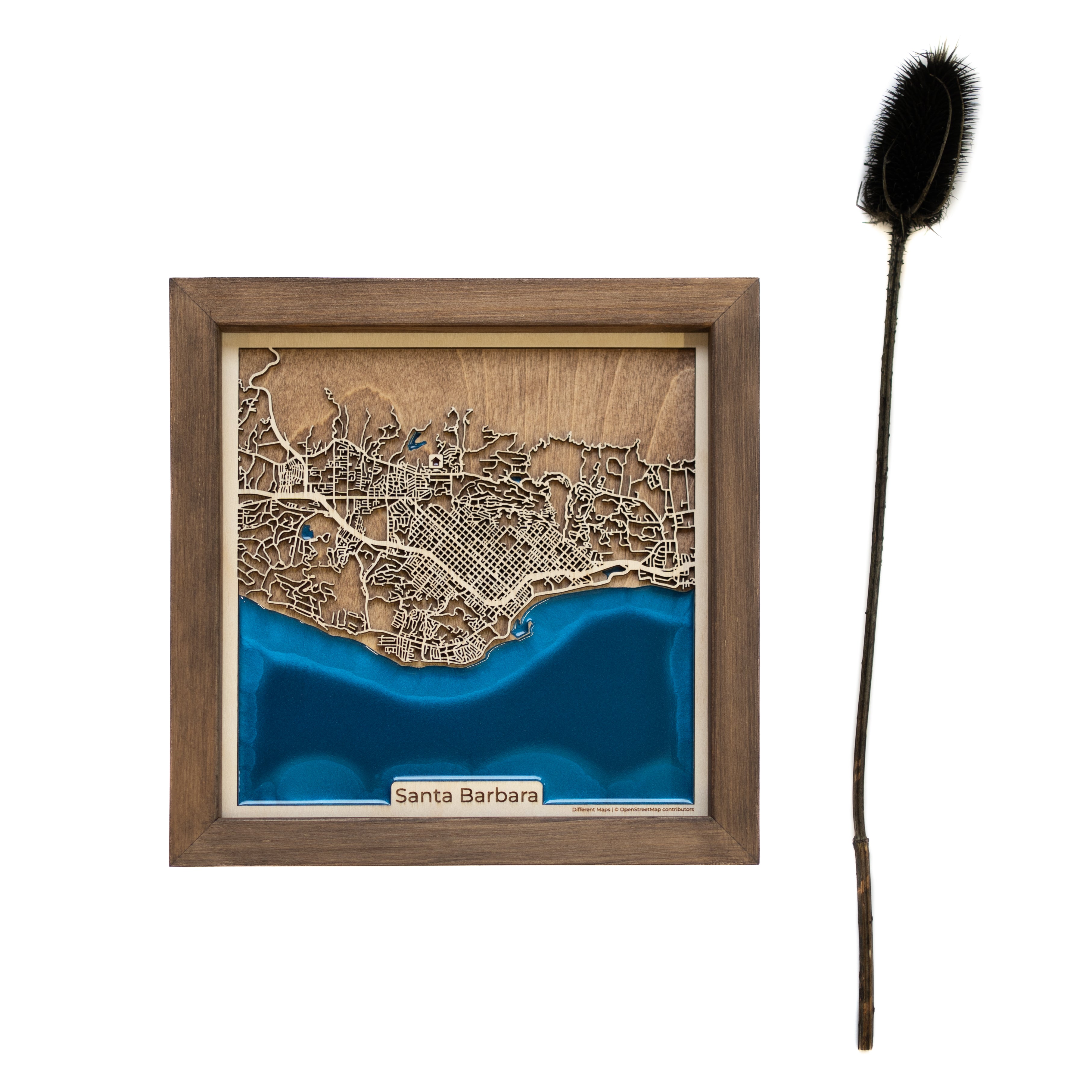 Santa Barbara Wooden Map