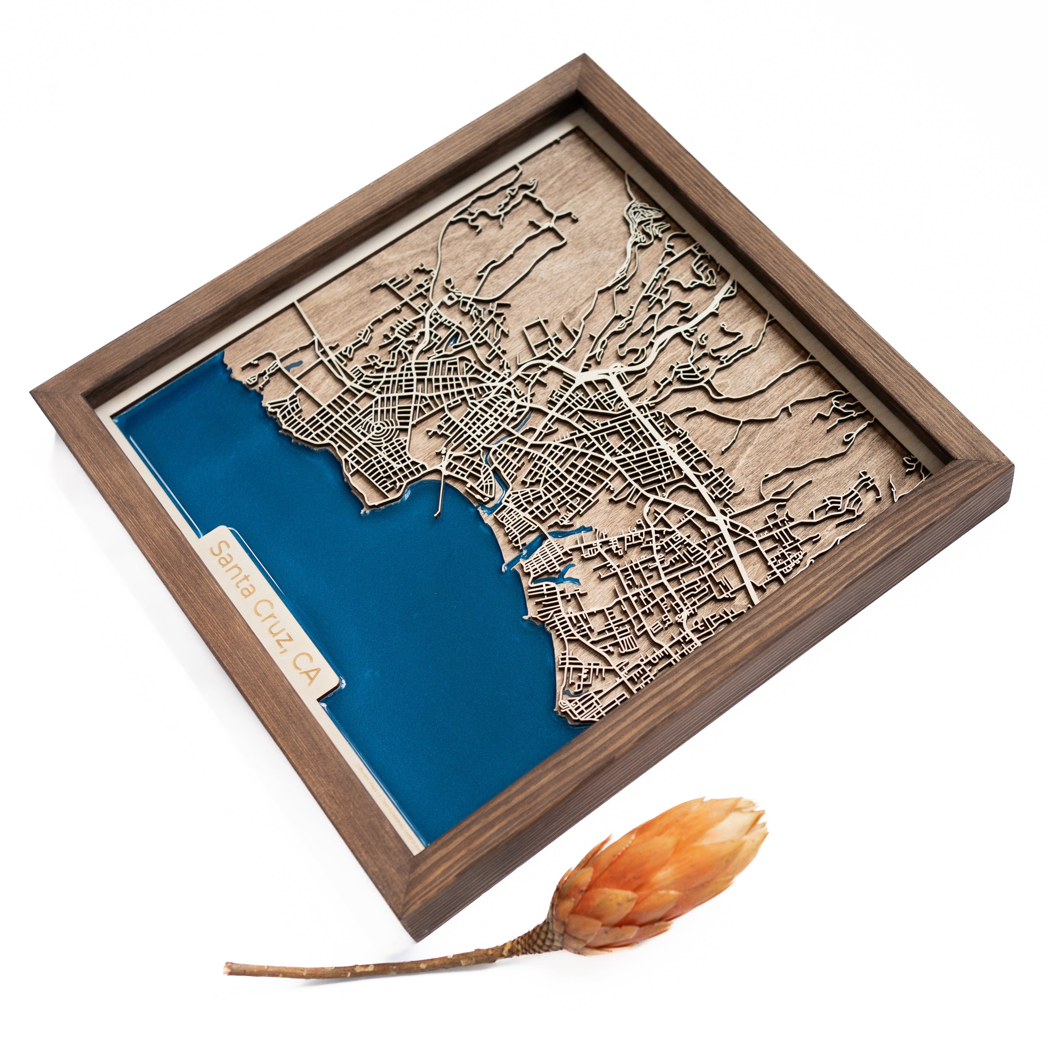 Santa Cruz Wooden Map