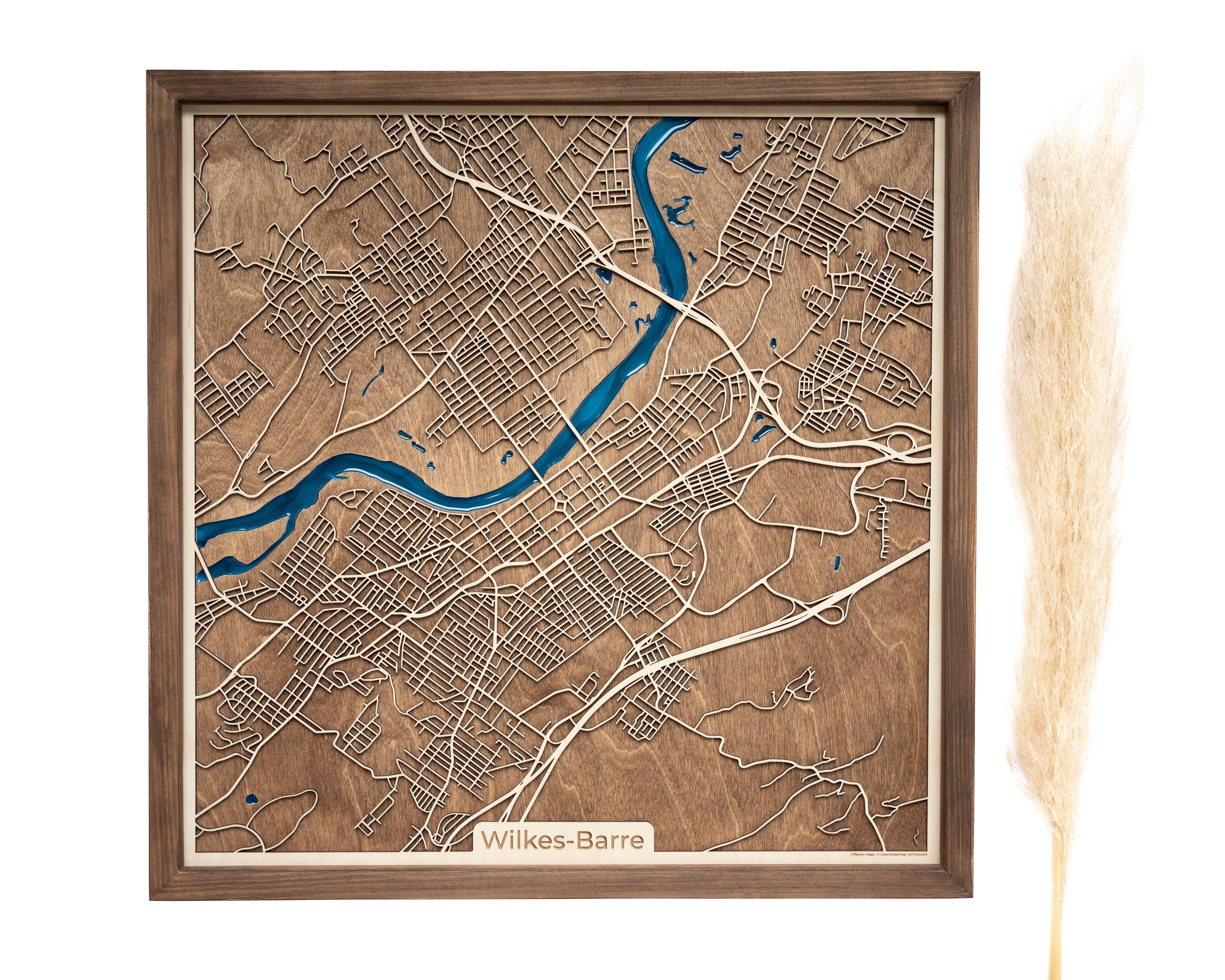 Wilkes Barre Unique Wooden Map