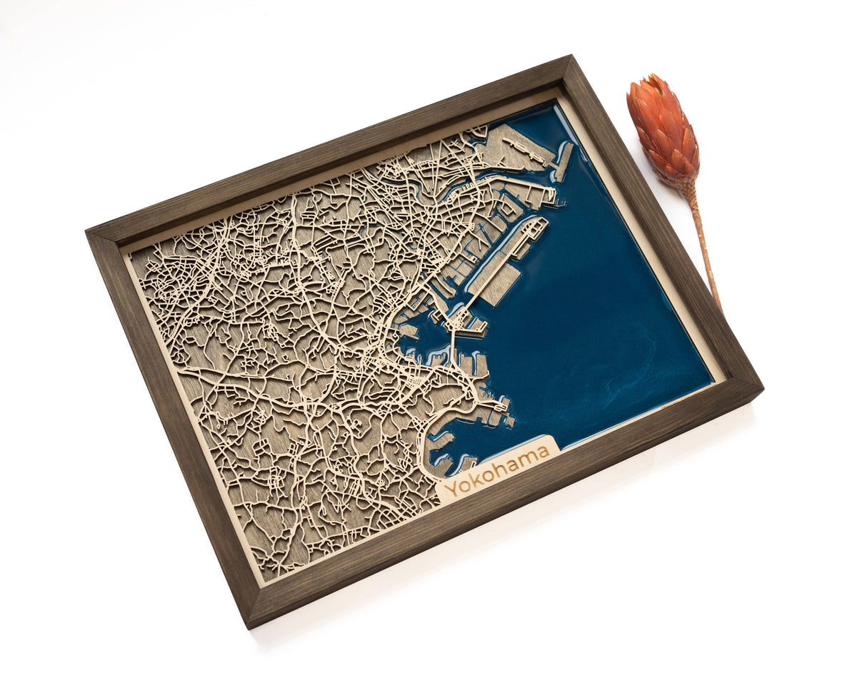 Yokohama Themed Gift | Custom Wooden Map | DifferentMaps