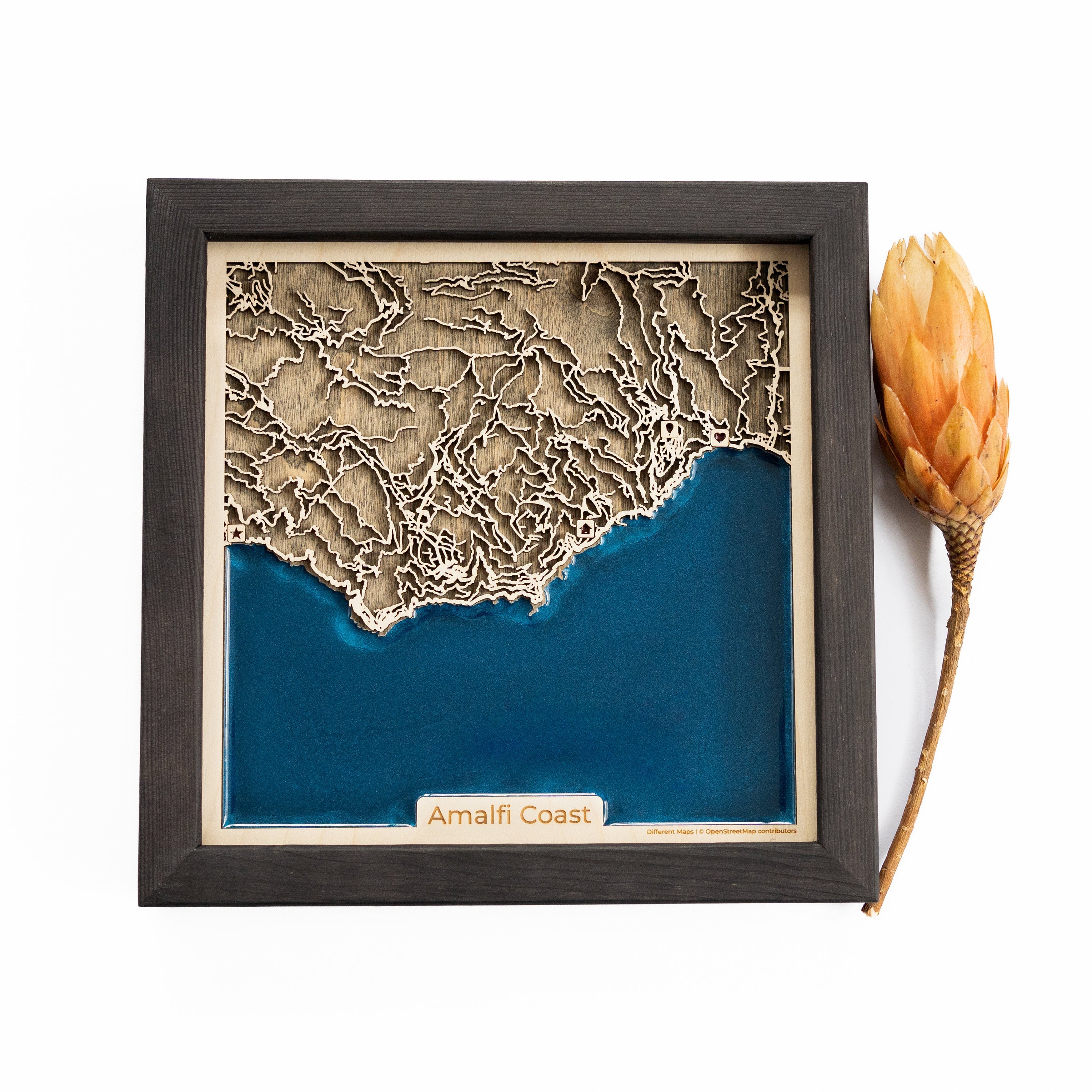 Amalfi Coast wood map