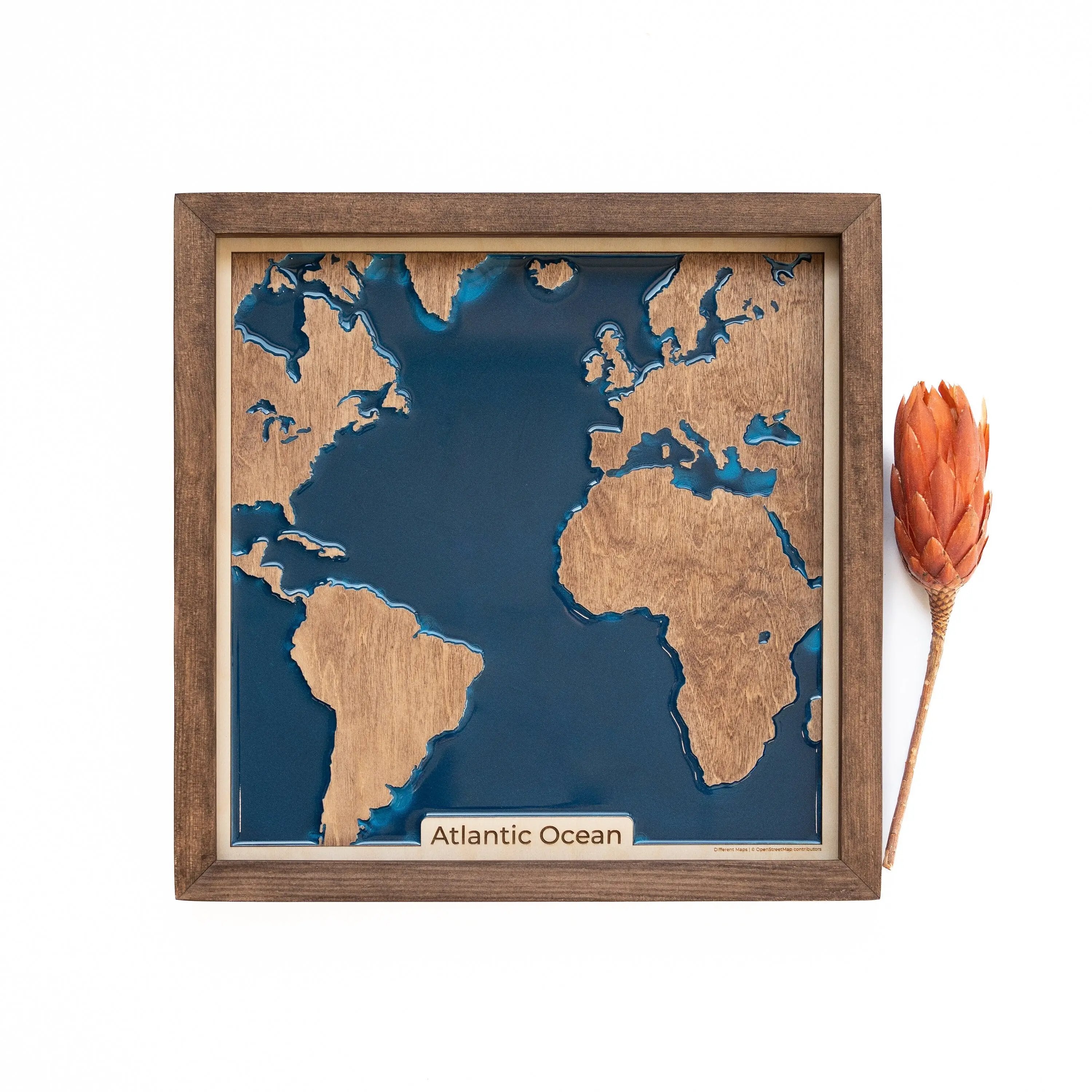 Atlantic Ocean wood map